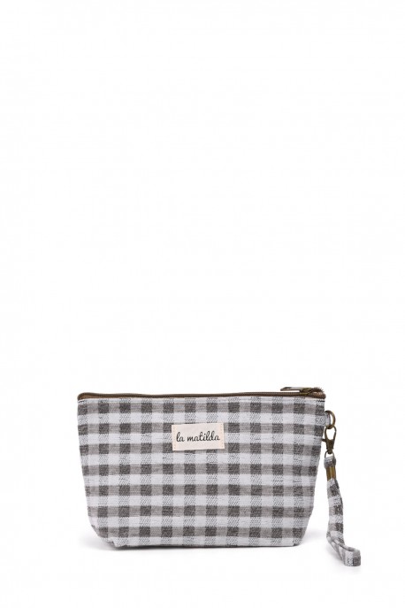 La Matilda - Pochette trousse maquillage textile Vichy Gris M101-97