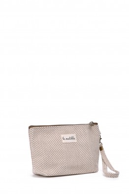 La Matilda - Pochette trousse maquillage textile ESPIGA BEIGE M101-106