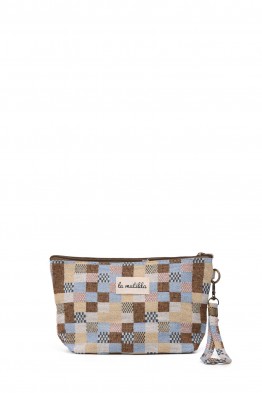 La Matilda - textile pouch makeup bag Cuadros Tostado M101-107