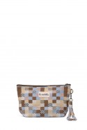 La Matilda - textile pouch makeup bag Cuadros Tostado M101-107