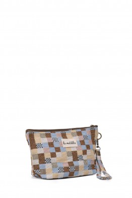La Matilda - Pochette trousse maquillage textile Cuadros Tostado M101-107