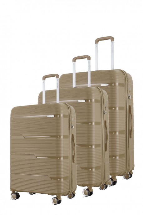 David Jones BA-8003-3-26 Set of 3 Trolley Cases : colour:Beige