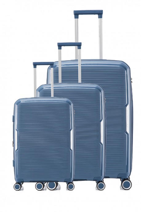 David Jones BA-8005-3A Set de 3 Valises trolley : couleur:Bleu (Blue)