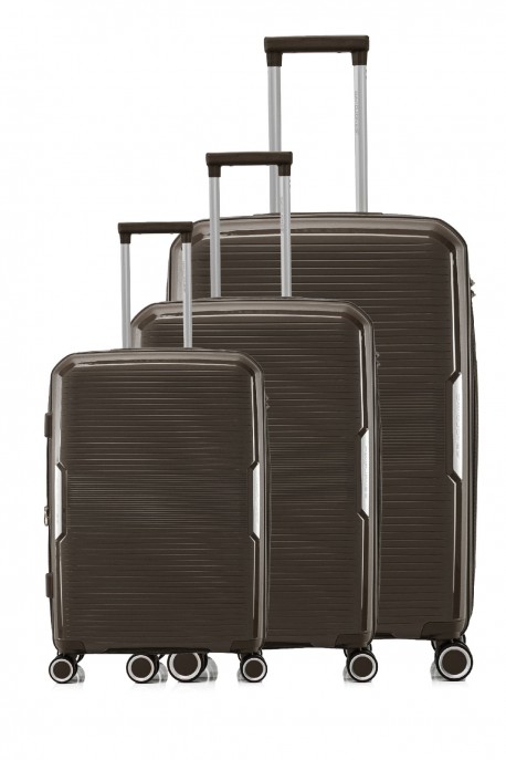 David Jones BA-8005-3A Set de 3 Valises trolley : couleur:Marron (Brown)