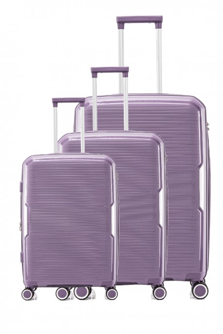 David Jones BA-8005-3A Set de 3 Valises trolley : couleur:Parme