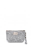 La Matilda - textile pouch makeup bag feuilles Mandala noir M101-79