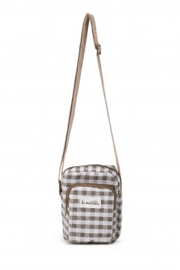 La Matilda - Pochette bandoulière téléphone Gingham Grey M143-97