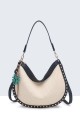 28973-BV Sac à main tressage en paille polypropylène avec clous