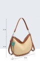 28973-BV Sac à main tressage en paille polypropylène avec clous