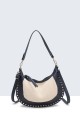 28975-BV Sac à main tressage en paille polypropylène avec clous