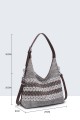 B55031-BV Woven mesh canvas handbag