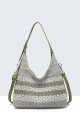 B55031-BV Woven mesh canvas handbag