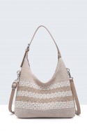 B55031-BV Woven mesh canvas handbag