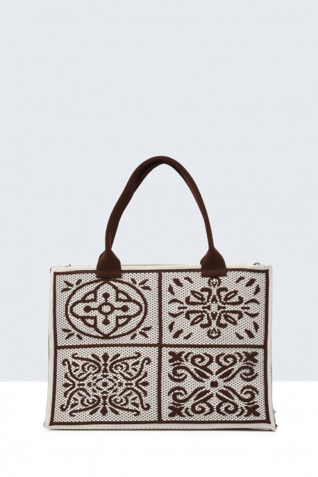 SY53551-BV Sac à main style filet : couleur:Caf&eacute; (Coffee)