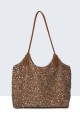 S9528-6-BV Sac à main tressé filet pailleté