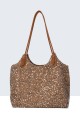 S9528-6-BV Sequin net woven handbag