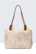 S9528-6-BV Sac à main tressé filet pailleté