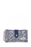 La Matilda - Portefeuille porte-monnaie en coton Motif bleu M123-69