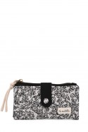 La Matilda - Portefeuille porte-monnaie en coton motif Noir M123-70