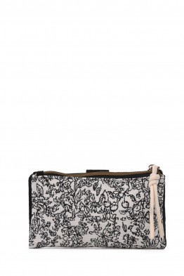 La Matilda - Portefeuille porte-monnaie en coton motif Noir M123-70