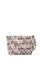 La Matilda - Large textile pouch makeup bag Cuadros Tostado M101-107