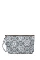 La Matilda - Large textile pouch makeup bag Skyblue Flowers M115-FLBC