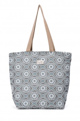 La Matilda - Big Tote Bag Fleurs Bleu Ciel M105-FLBC