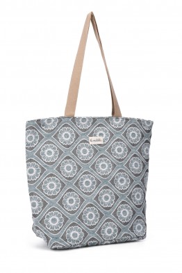 La Matilda - Grand Tote Bag Fleurs Bleu Ciel M105-FLBC
