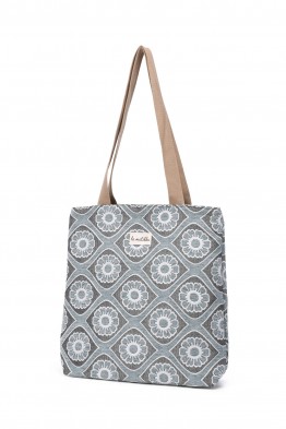 La Matilda - Tote Bag Fleurs Bleu Ciel M106-FLBC
