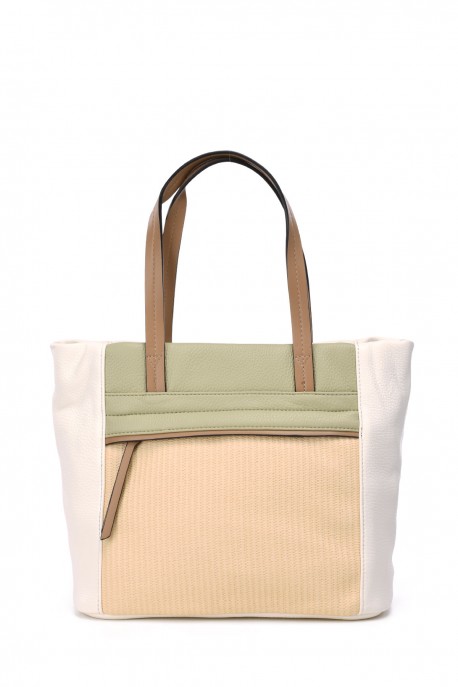 Multicolour synthetic handbag FC25310V : colour:Beige