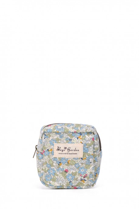 BG-6621 Pochette - Porte-monnaie motif fleurs liberty : couleur:Vert (Green)