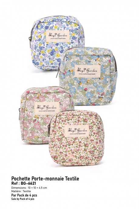 BG-6621 Liberty flower clutch pouch - purse : colour:Pack of 4