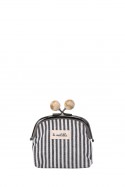 La Matilda - Cotton coin purse with clasp Marinière Noir M120-1-65