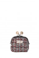 La Matilda - Cotton coin purse with clasp TARTAN BLUE M120-1-67