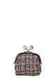 La Matilda - Cotton coin purse with clasp TARTAN BLUE M120-1-67