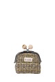 La Matilda - Cotton coin purse with clasp TARTAN YELLOW M120-1-68