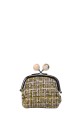 La Matilda - Cotton coin purse with clasp TARTAN YELLOW M120-1-68
