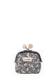 La Matilda - Cotton coin purse with clasp PATTERN BLACK M120-1-70