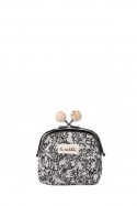 La Matilda - Cotton coin purse with clasp PATTERN BLACK M120-1-70