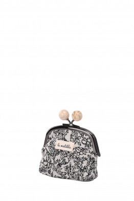 La Matilda - Porte-monnaie en coton à fermoir PATTERN BLACK M120-1-70