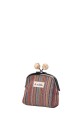 La Matilda - Cotton coin purse with clasp STRIPE ROSE M124-1-71