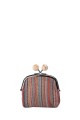 La Matilda - Cotton coin purse with clasp STRIPE ROSE M124-1-71