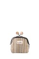 La Matilda - Cotton coin purse with clasp STRIPE BEIGE M124-1-72
