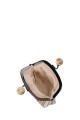 La Matilda - Cotton coin purse with clasp STRIPE BEIGE M124-1-72