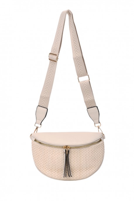 KJ1349-1 Synthetic polypropylene straw shoulder bag : colour:Khaki