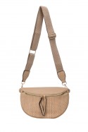 KJ1349-1 Sac banane bandoulière synthétique en paille polypropylène