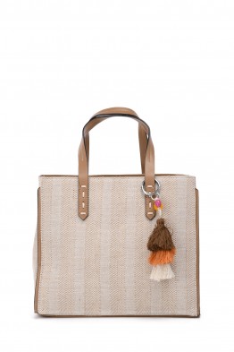 Multicolor woven textile handbag FC25257V