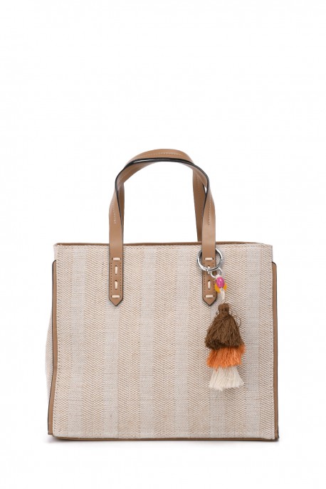 Multicolor woven textile handbag FC25257V