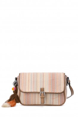 Multicolor woven textile crossbody bag FC25256V