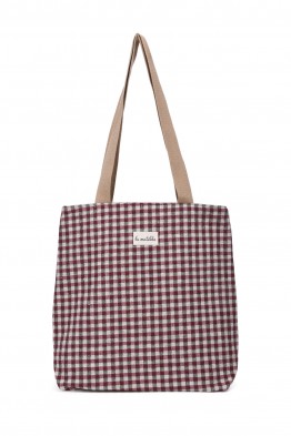 La Matilda - Tote Bag Gingham Rojo-Negro M106-98